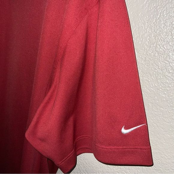 Nike Golf Dri-Fit Mens Size XL Red Short Sleeve Golf Polo Shirt - Picture 5 of 7